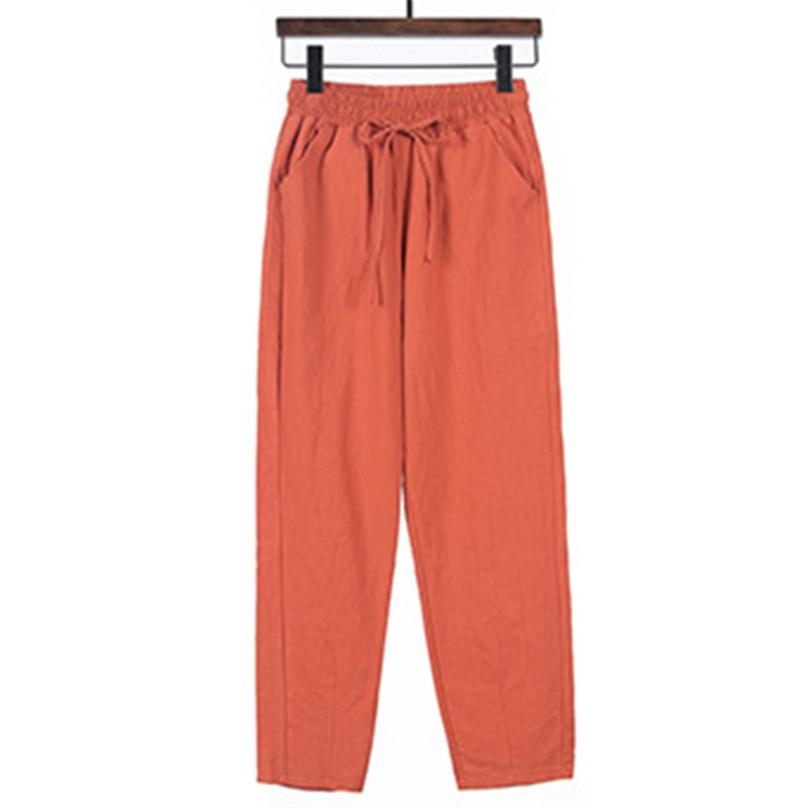 Spring and Autumn Ladies Casual Pants Harem Pants Loose Nine-point High Quality Women's Pants Thin Straight Drawstring Suit Pants