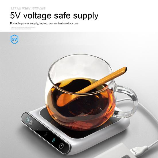 Heizuntersetzer, 3-Gang-USB-Automatik-Abschaltschutz, 5 V-2 A, tragbarer Mini-Kaffeetassenwärmer, täglicher Gebrauch