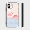 Flamingo Phone Case For IPhone 17 Air 16 15 14 13 Pro Max 11 12 Black Silicone Cover