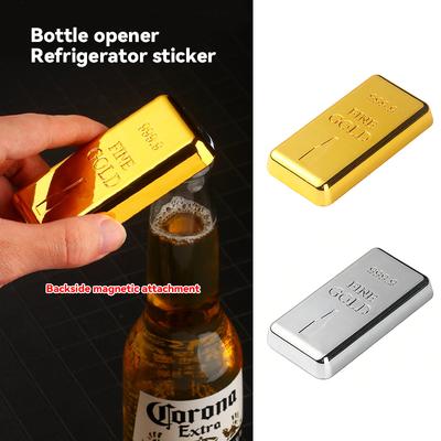 NEW Creative Gold Bar Beer Opener Multi-Functional Magnetic Refrigerator Sticker Novelty Gift Bottle Opener Trendy Party Gadget