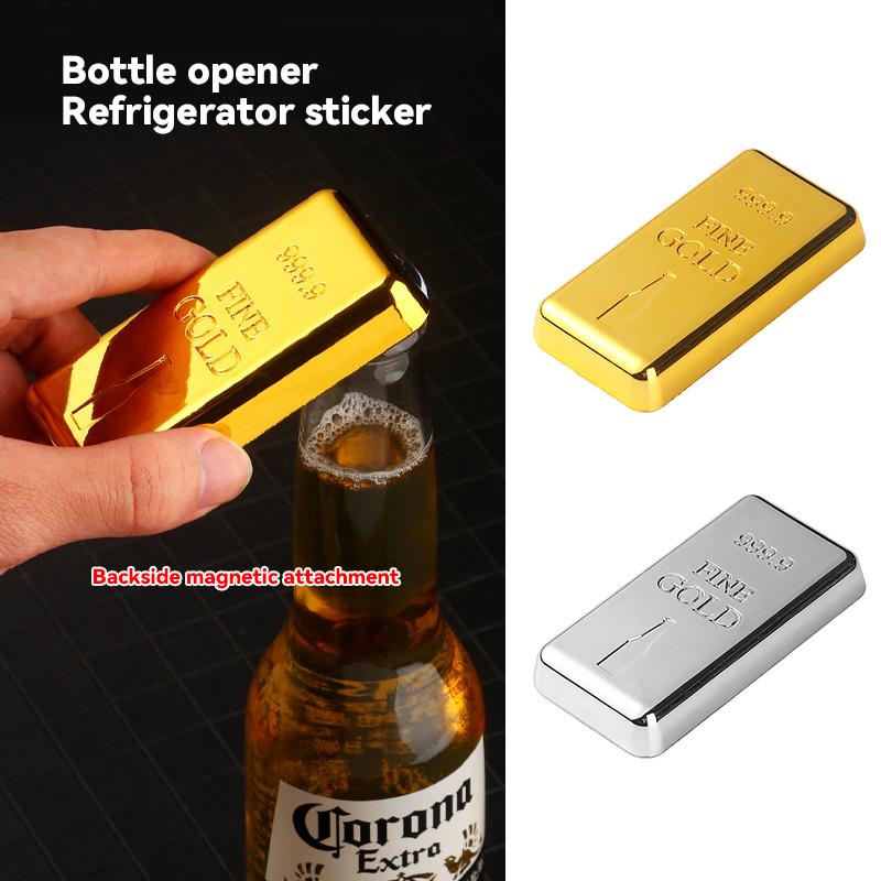 NEW Creative Gold Bar Beer Opener Multi-Functional Magnetic Refrigerator Sticker Novelty Gift Bottle Opener Trendy Party Gadget