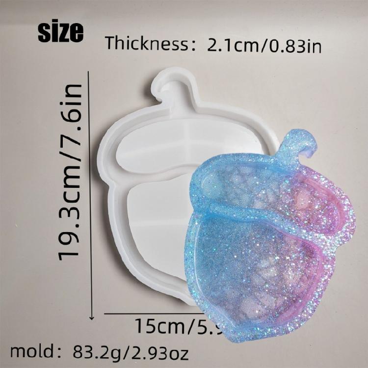 Versatile Silicone Storage Tray Mold Lovely Acorn Shaped Coaster Mould Epoxy Resin Mold for Home Decoration Making