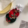 Christmas Double Bell Bow Scrunchie - Festive Hair Accessory for Holiday Celebrations