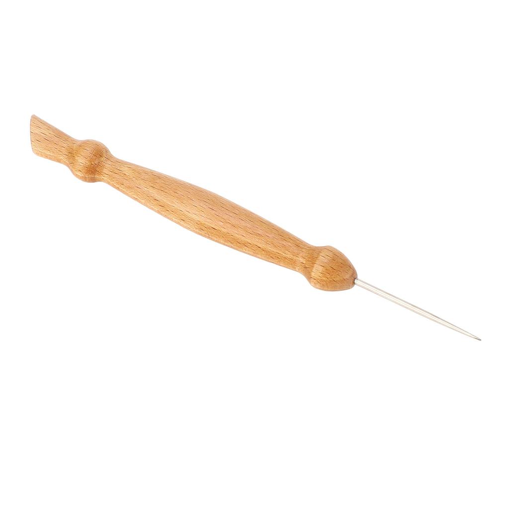 Outil Alêne à Coudre Manche en Bois Précision Pointe Effilée Outil Alêne Multifonctionnel pour Cuir Tissu Handc
