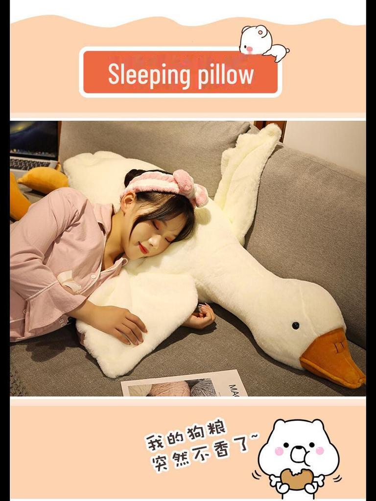 Big White Goose Plush Pillow – Cute Gift for Girls' Birthdays