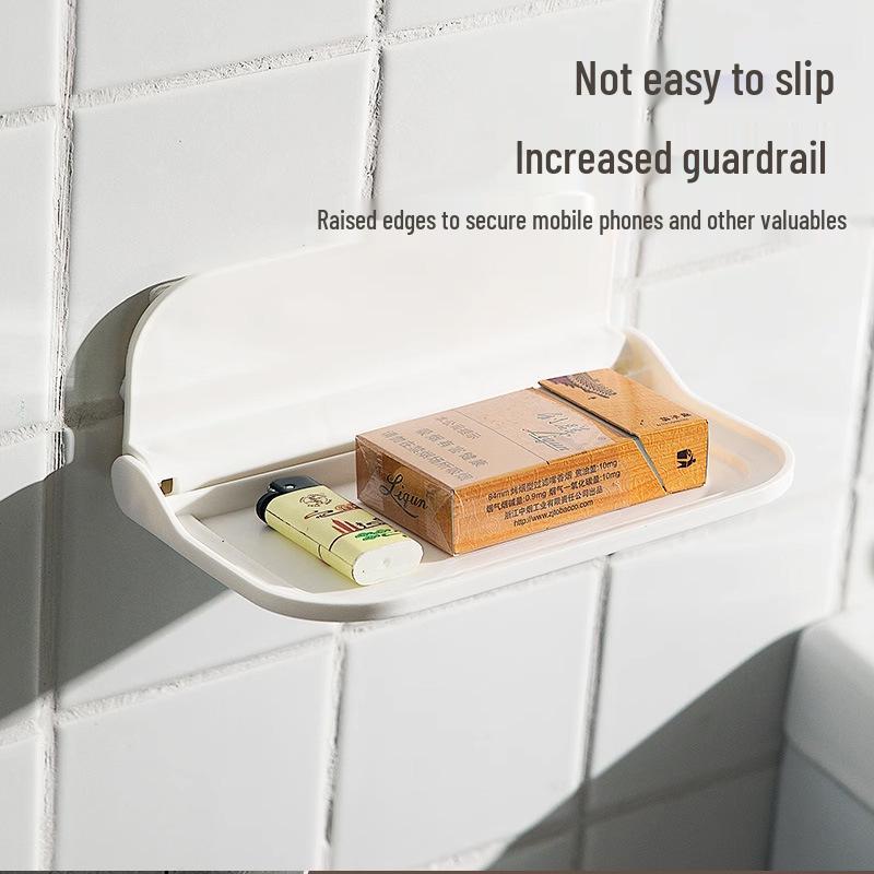 Foldable Wall-Mounted Punch-Free Storage Rack for Phone & Accessories