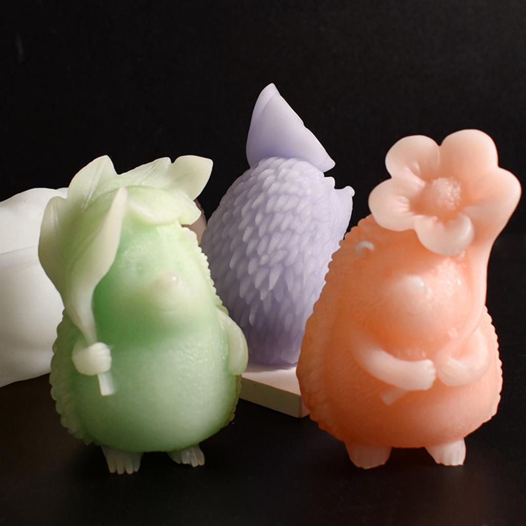 Fashionable Hedgehog Shaped Candlestick Sturdy Silicone Mould for Resin and Art Craft Supplies Home Decoration Mould