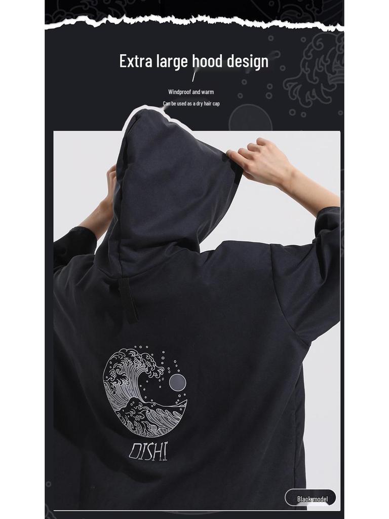 Quick-Dry Surf & Dive Change Robe: Zippered, Absorbent Beach Towel Poncho