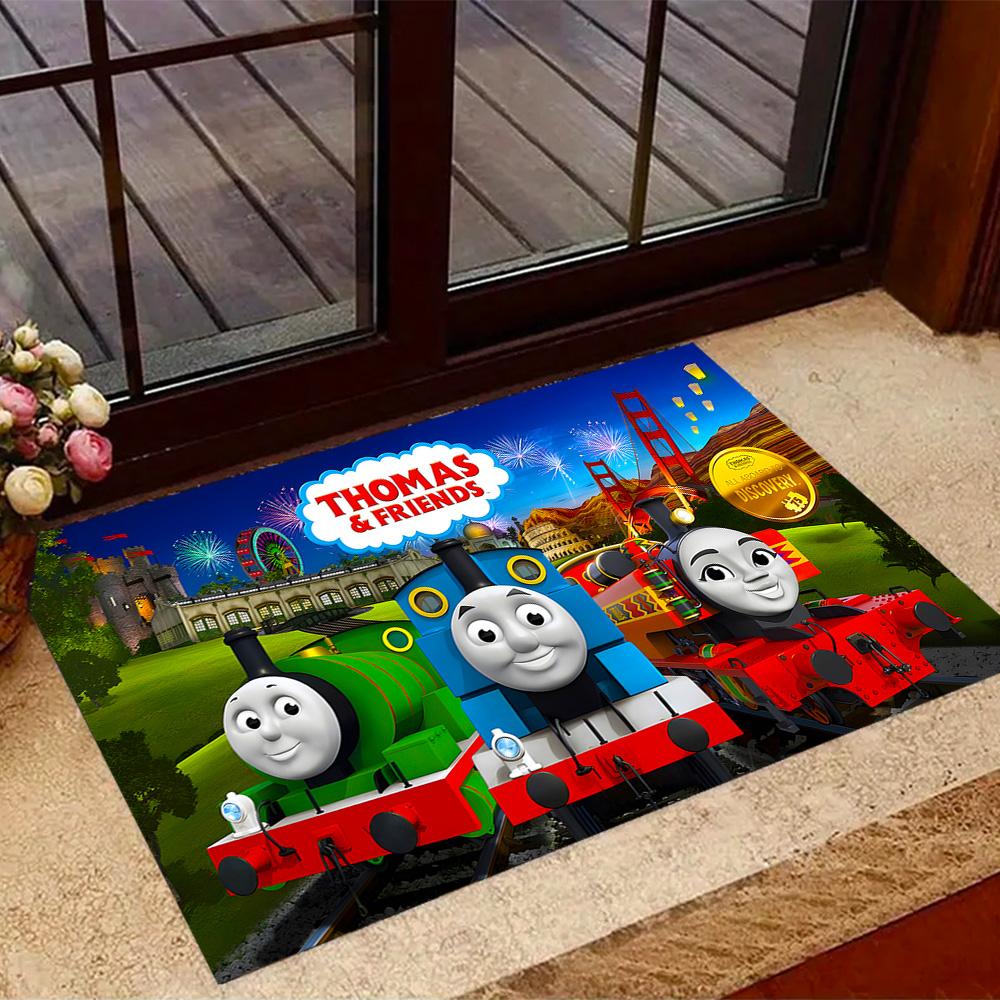 Thomas Train Birthday Party Carpet Design for Hallway Dormitory Game Room Balcony Antislip Carpet Anime Office Decor