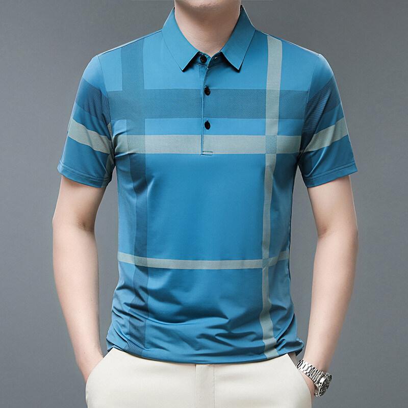 Men's Polo Shirt Striped Short Sleeve Polo Shirt Summer Casual Polo Shirt Vacation Travel Polo Shirt