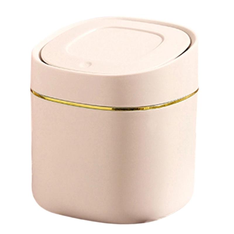 Durable Plastic Mini Waste Bin With Press Lid Design For Odor Prevention And Space Saving for Home Office Setting