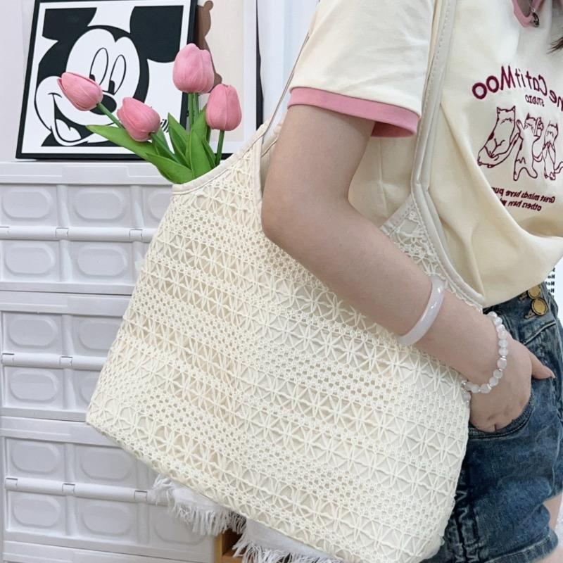 Niche fairy tote bag new lace mesh large capacity armpit bag travel vacation travel shoulder bag