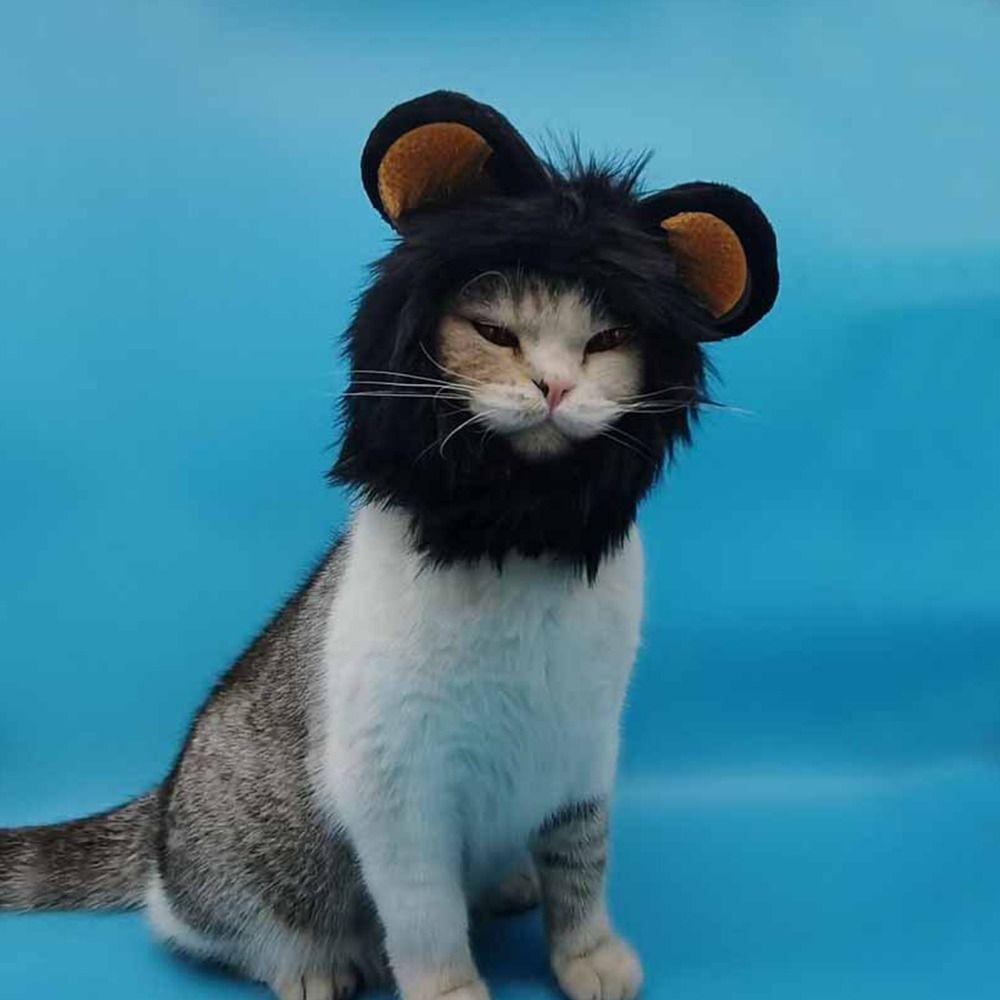 Lion Modelling Winter Autumn Pet Hat Wig Cap Hat Lion Mane Pet Cosplay Outfits Pet Costume