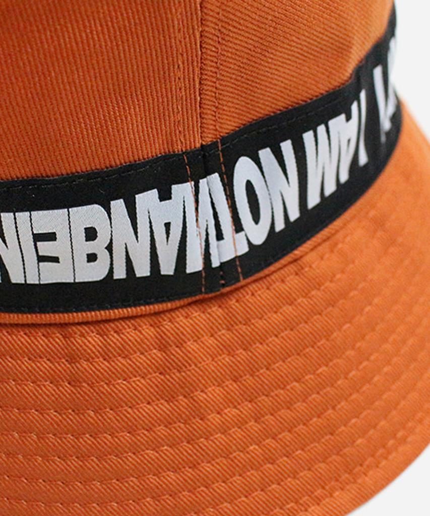 Aimnaseohyumeonbiing Basic Logo Tape Bucket Hat - Orange