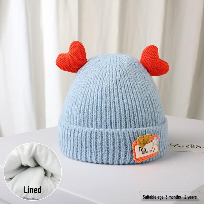 Mahutun Infant Toddler Heart Pattern Knitted Beanie