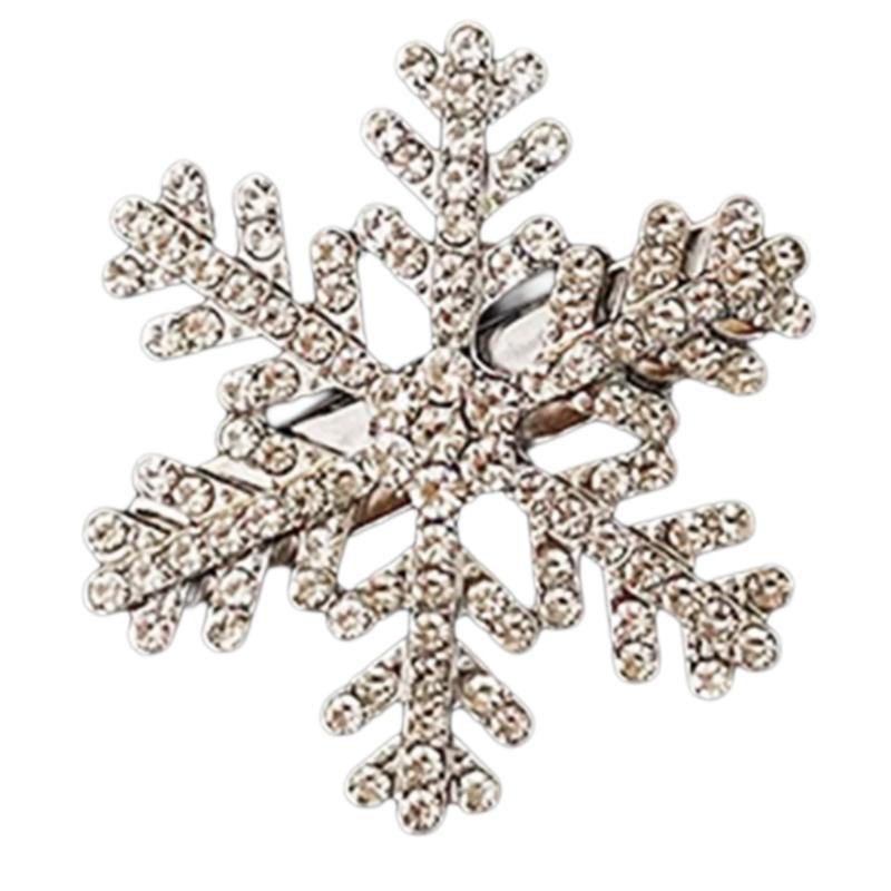 

Elegant Hairpin Sweet Christmas Barrette Snowflake Rhinestones 2000s Bunches