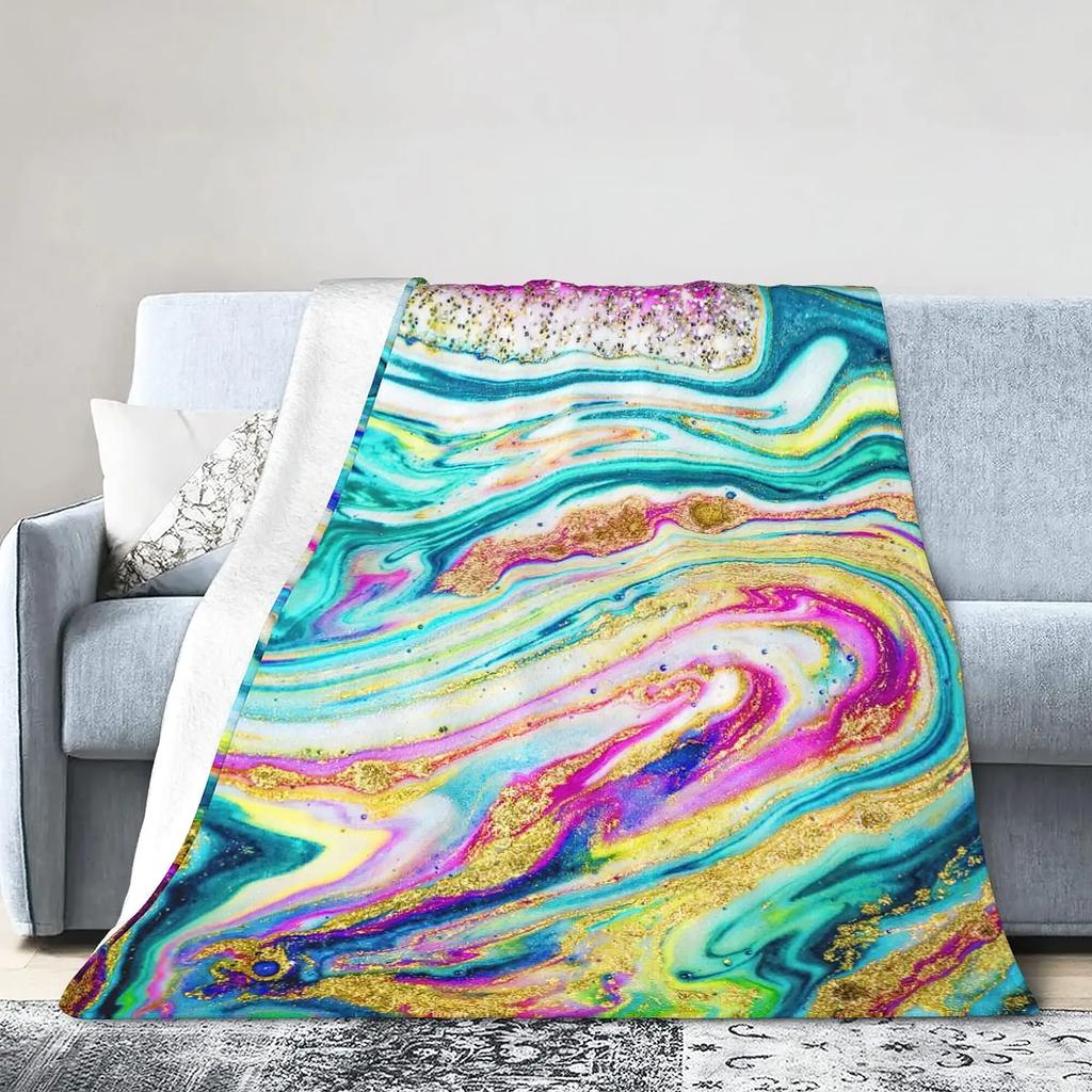Marble Throw Blanket for Couch Warm Cozy Soft Throw Blankets Christmas or Birthday Gifts for Women Dark Purple Blanket King Size