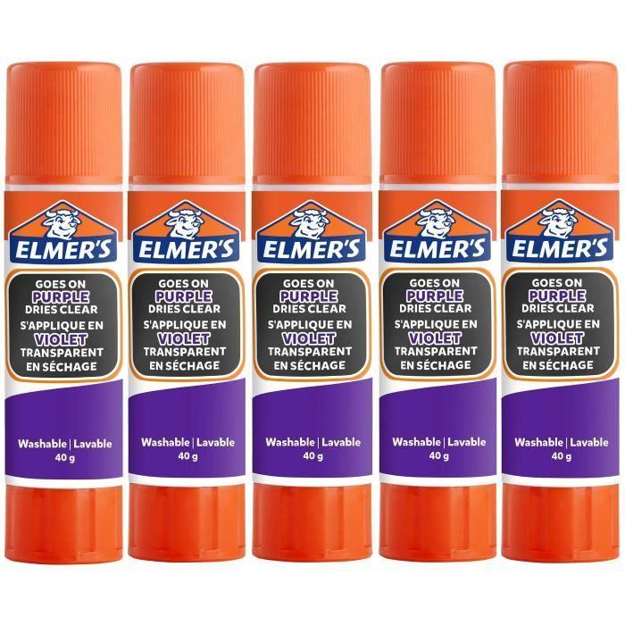 Bâton de colle - Elmer's - Violet - 40g x 5 - Lavable - Adapté aux enfants