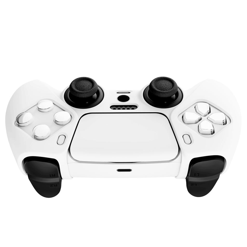 Deksel for PlayVital ps5-kontroller silikonskinn myk gummibeskyttelsesveske for med thumb stick cap Series Pure-kontroller, anti-skli etui, ps5,