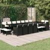 19 Pcs Garden Dining Set Cushions Woven Resin