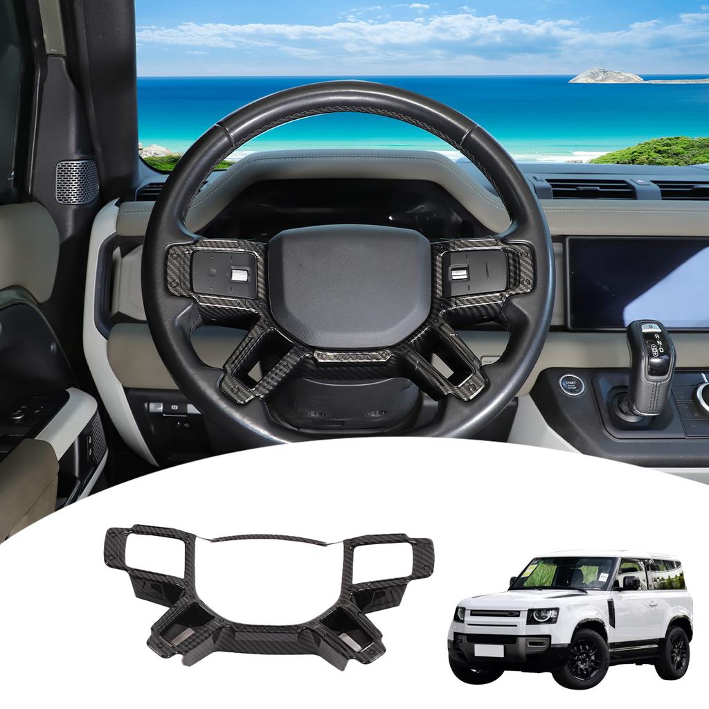 Car Steering Wheel Decoration Cover Trim Frame Sticker For Land Rover Defender 90 110 130 2020-2025 Interior Accessories