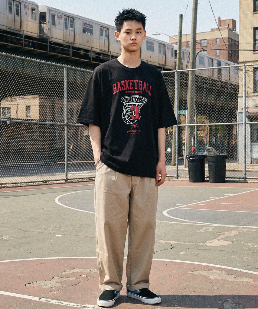 MODERMENT Real Overfit Buzzer Beater Short Sleeve T-Shirt [Violet]