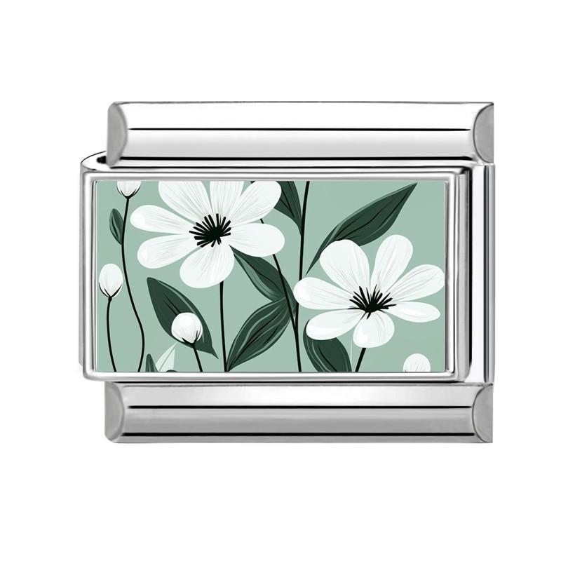 Romantic Flower Purple Flower Hyacinth Italian Charms Fit 9mm Stainless Steel Bracelet DIY Jewelry Gift