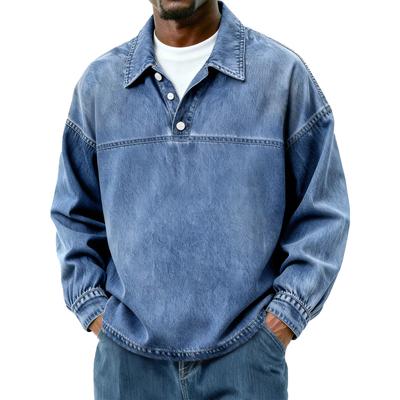 Men's Leisure Print Three Button Long Sleeves Hoodie