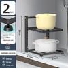 Adjustable Multi-layer Kitchen Cookware Storage Rack for Cabinets and Countertops