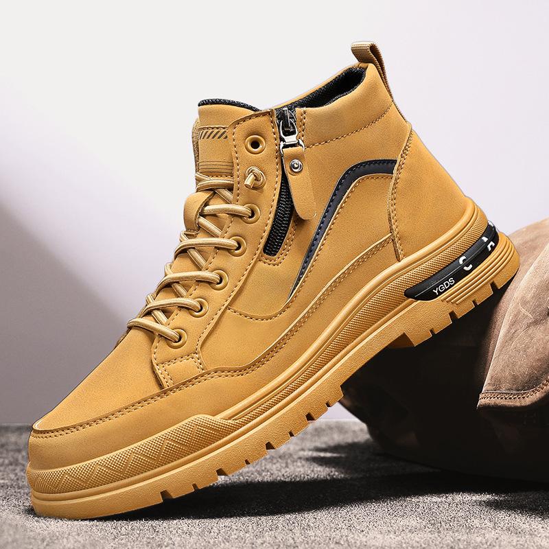 

Мужская обувь осень и зима рабочая на одной педали мужские ботинки, легкие водонепроницаемые нескользящие уличные ботинки Мартина 44 жёлтый