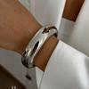 Ingemark Creative Punk Smooth Water Drop Open Bangles for Women Hip Hop Gold Color Geometric Spring Bracelet Men Jewelry Gift