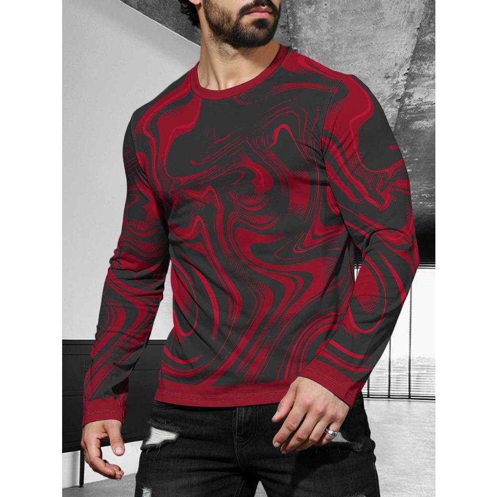 Men's Long Sleeved Casual Simple Style Fashionable Versatile Comfortable Casual Plus Size Men's T-shirt