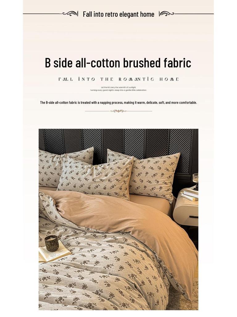 Extra dicke Jacquard-Flanell-Bettwäsche – 100 % Baumwolle, Herbst/Winter, inklusive Bettbezug, Spannbettlaken und Bettlaken