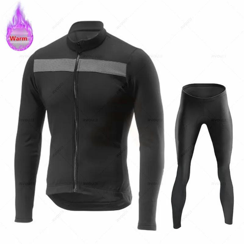 Thermal Fleece Cycling Jersey Set, Racing Bike Suit, Mountain Bicycle Clothing, New Team, Winter Velvet Warm Cycling Clothing Suit Set