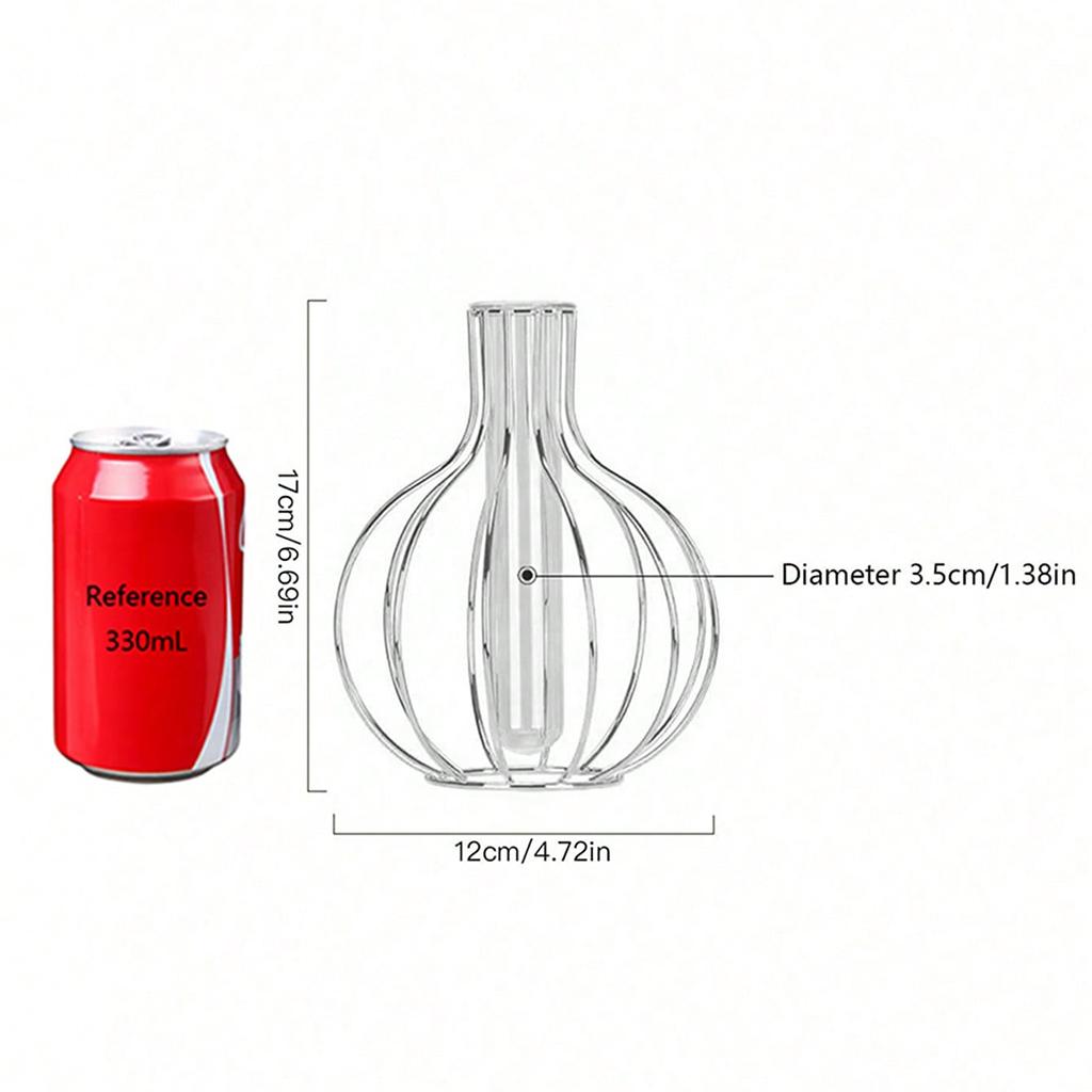 

1 шт. Металлическая ваза для цветов с прозрачной трубкой, небьющиеся вазы, креативное украшение для дома для свадебной вечеринки, фестиваля 1pc (no flowers) золотой