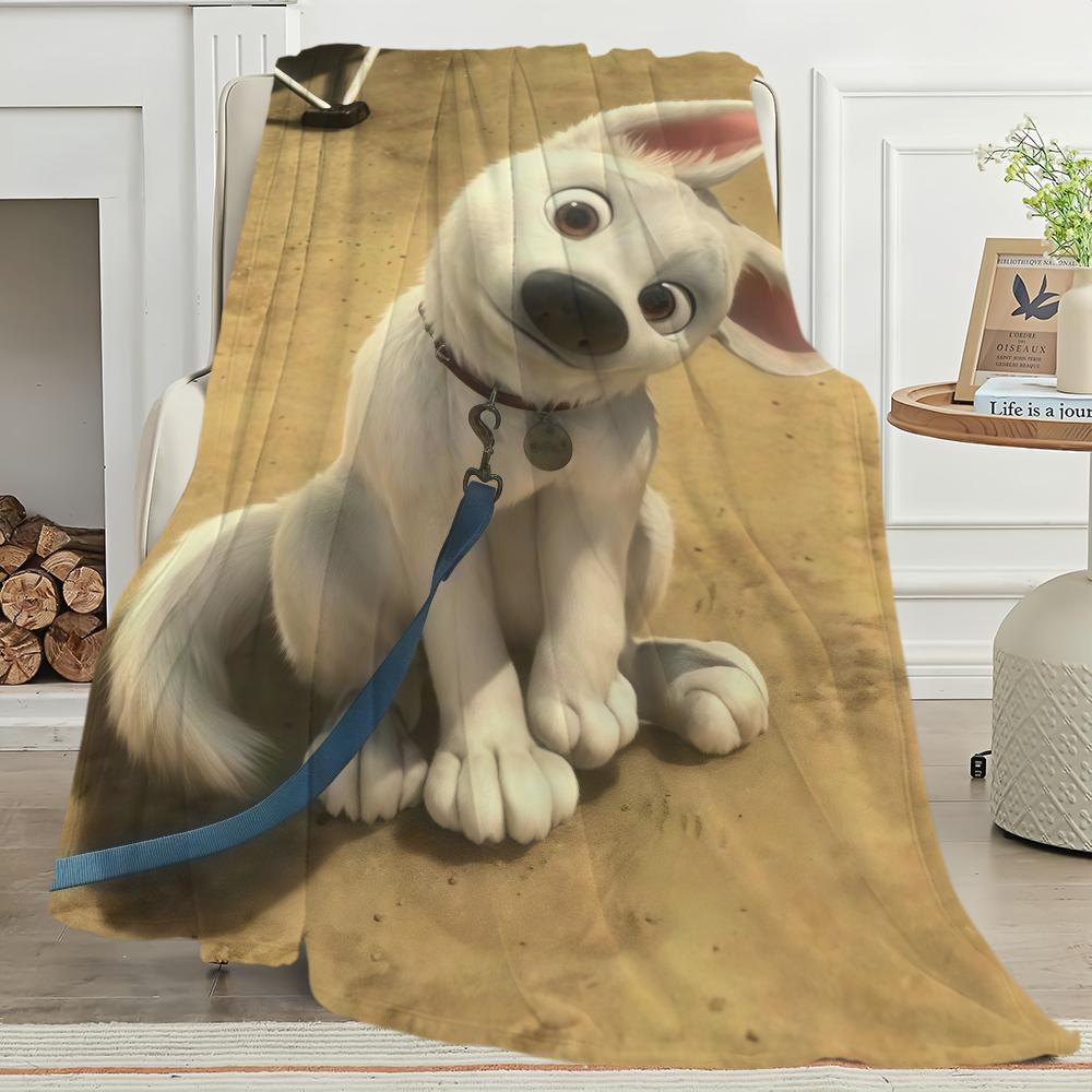Cartoon B-Bolt Movie DSN Blanket Blanket for Couch Sofa Travel Home Picni Flannel Blanket Birthday Gift Warm Comfortable
