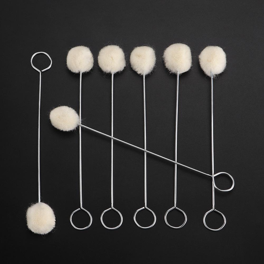 20pcs Wool Daubers Leather Dye Tool with Metal Handle, Leathercraft Dye Applicator Brush, DIY Leather Craft Glue Spreading Tools