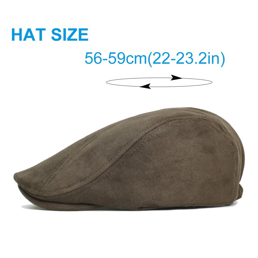 Winter Autumn Vintage Newsboy Cap Hat Men Women Casual Beret Solid Cap PU Leather Flat Caps