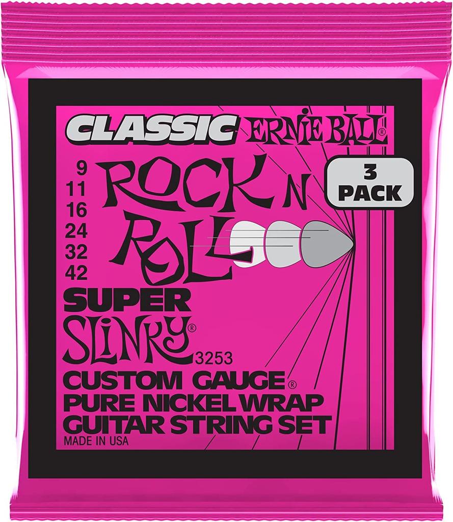 Genuine Ernie Ball 3251 Electric Guitar Strings Classic Regular Slinky (10-46) R&R 3-Pack