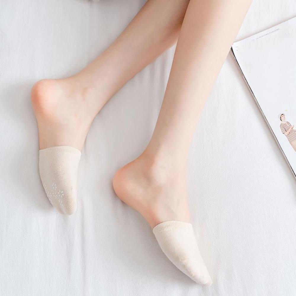 Thin Half Palm Socks Solid Color Invisible Half Socks Breathable Forefoot Socks  Summer