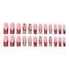 European Leopard Print 3D Cherry Blossom Long False Nails with Detachable Tips
