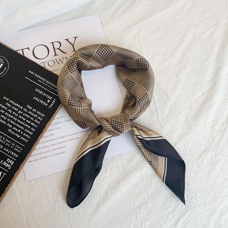 Luxury Printing Silk Square Scarf Women Neck Hair Tie Band Beach Hijab Kerchief Head Headbands Bandana Female Foulard 70cm