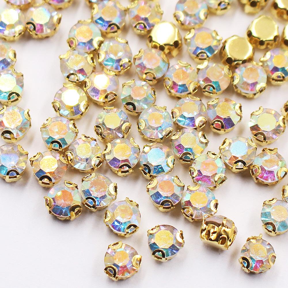 SS16-SS40 2D 3D Krallen-Näh-Strasssteine, glänzende Kristalle, Glasperlen, Steine, Strass zum Aufnähen für Kleidungsdekorations-Edelsteine