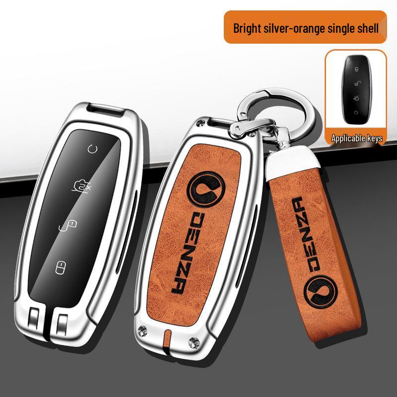Denza D9 Key Case: Metal Leather Key Shell for Men & Women