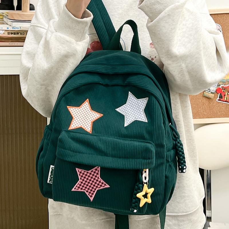 Schoolbag velvet large-capacity backpack 1011 new high school student class schoolbag small fresh solid color cute versatile backpack