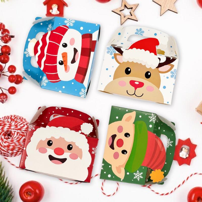 Christmas series portable candy box square portable gift box Christmas hand cake box