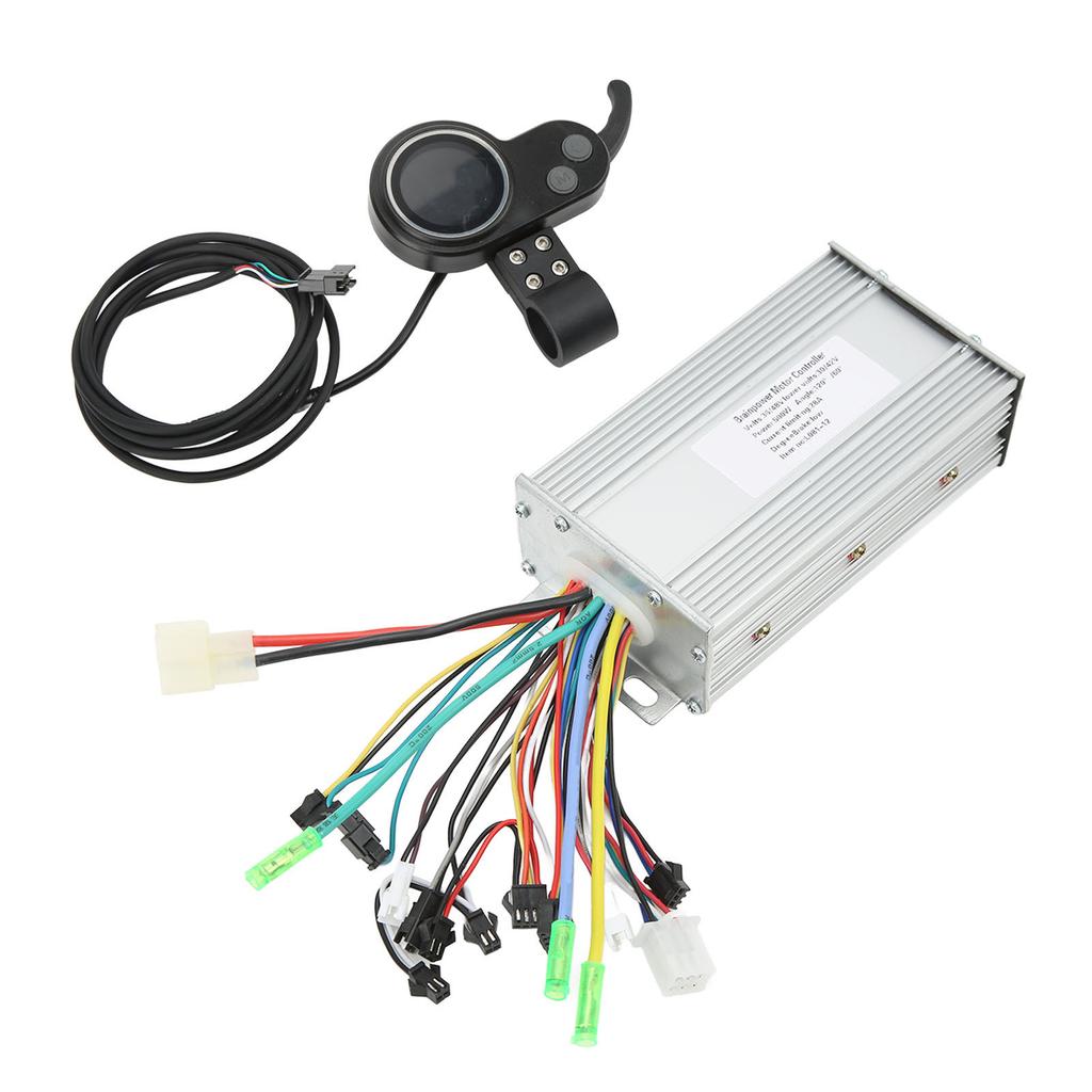 36V 48V 500W Electric Bike Controller Kit with 2 in 1 Round Color LCD Panel Thumb Throttle Conversion Kit