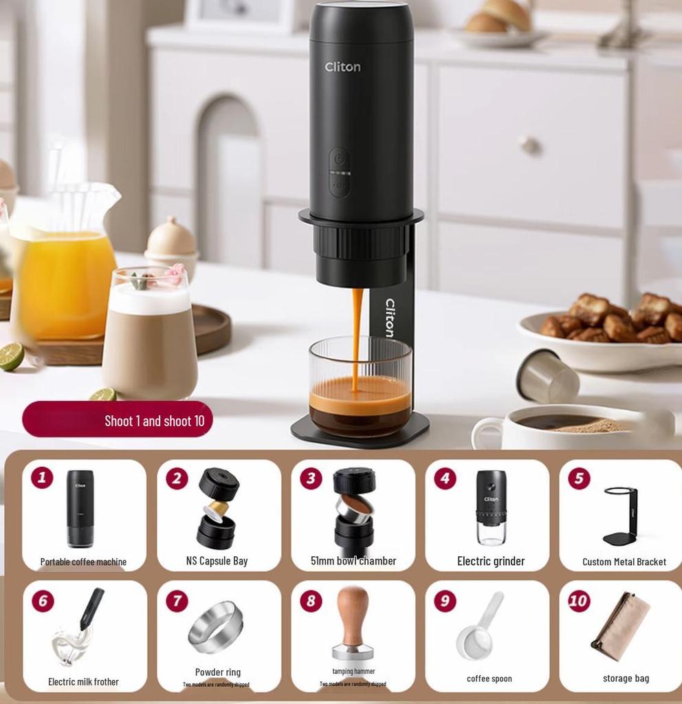 Cliton Portable Italian Espresso Capsule Machine - Semi-Automatic Moka Pot