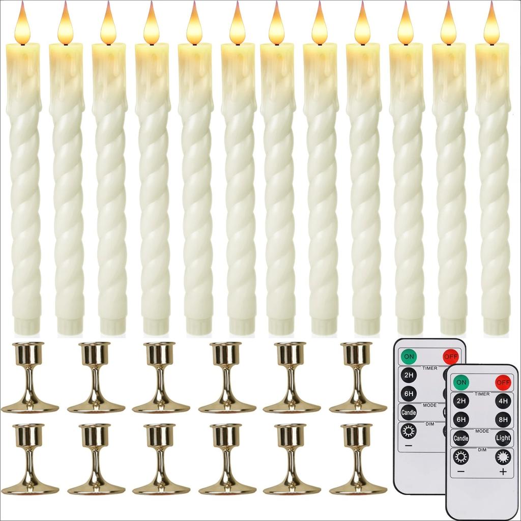 Pack of 6 Remote Control LED Candle Light Battery Operated Flameless Flickering Electronic Wedding Party Candles Table Decor