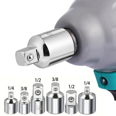 6 st Spärrnyckel Hylskonverter Ärm Huvudadapter 1/2" Stor Fluga Till 3/8" Till 1/4" Rostfritt Stål Till 1/4" Till 1/2" Till 3/8"